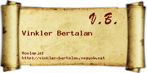 Vinkler Bertalan névjegykártya