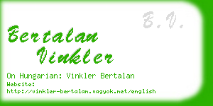 bertalan vinkler business card